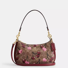 *PREORDEN* Coach Teri Shoulder Bag Canvas With Cherry Print - comprar en línea