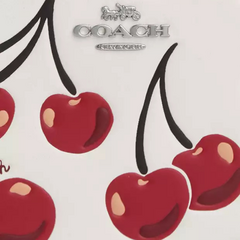 *PREORDEN* Coach Corner Zip Wristlet With Cherry Print - tienda en línea