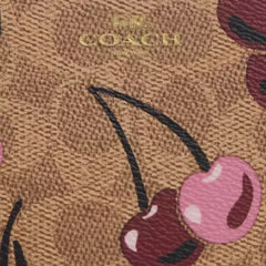 *PREORDEN* Coach Corner Zip Wristlet Canvas Cherry Print - tienda en línea
