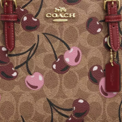*PREORDEN* Coach Mollie Tote Bag 25 Canvas Cherry Print - comprar en línea
