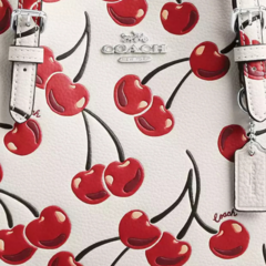 *PREORDEN* Coach Mollie Tote Bag 25 With Cherry Print - tienda en línea