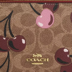*PREORDEN* Coach Double Zip Wallet In Signature Canvas With Cherry Print - Maw Maw Beauty