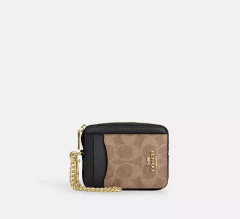 PREORDEN Coach Zip Card Case In Signature Leather - comprar en línea