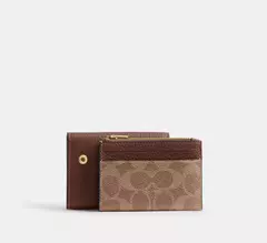 PREORDEN Coach Card Holder Wallet In Signature Canvas en internet
