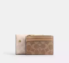 PREORDEN Coach Card Holder Wallet In Signature Canvas - comprar en línea