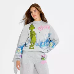 PREORDEN Target Women's Grinch Fleece Graphic Sweatshirt - Heather Gray en internet