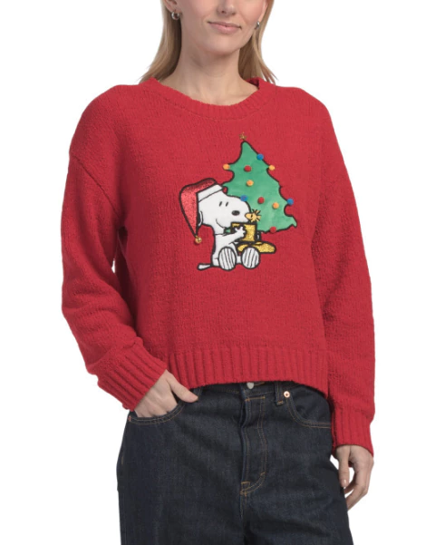 *PREORDEN* Marshalls PEANUTS Crew Neck Chenille Snoopy Sweater - comprar en línea