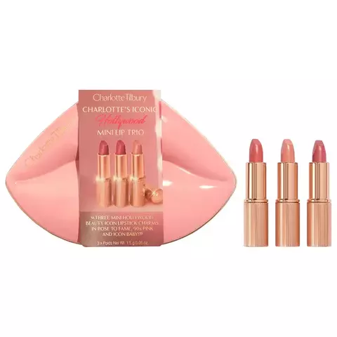 PREORDEN Charlotte Tilbury Mini Iconic Hollywood Lipstick Trio Gift Set - comprar en línea
