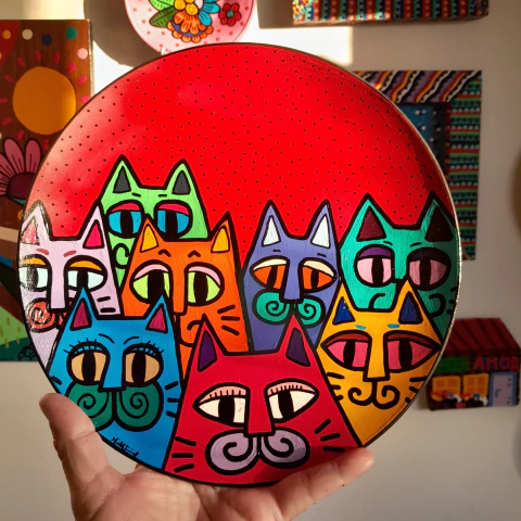Prato Decorativo - 23 cm - Bando de Gatos - comprar online