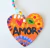 Pingente Coração Amarelo Amor Pintado 50 cm - comprar online