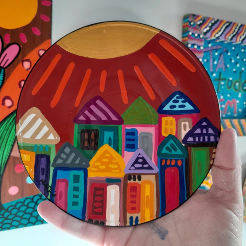 Prato Morada das Cores- Vermelho Dourado - 15 cm - comprar online