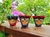 Conjunto 3 vasos cerâmicos - Menina Flor