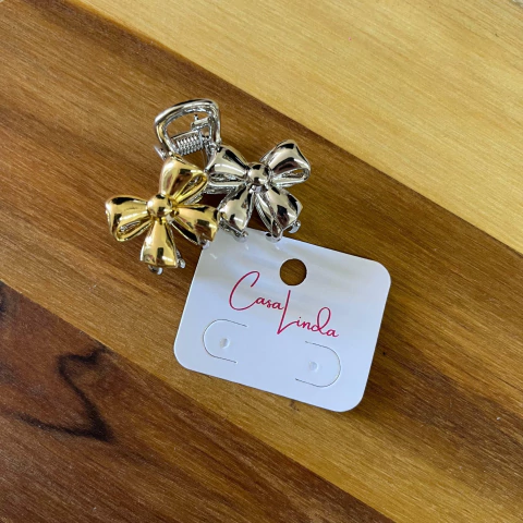 Piranha Dois Laços - Prata e Dourado