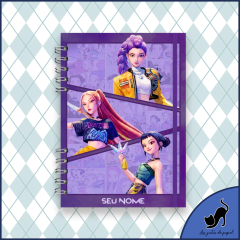 Caderno personalizado com marcador de página - Huntrix / Guerreiras do K-Pop - comprar online