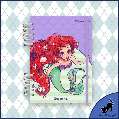 Planner 2026 personalizado com marcador de página - Ariel (A Pequena Sereia) - comprar online