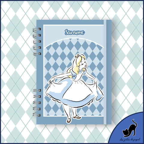 Caderno personalizado com marcador de página - Alice no País das Maravilhas - comprar online