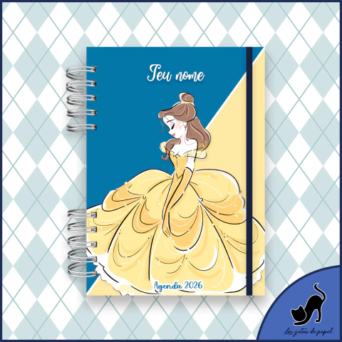 Agenda 2026 personalizada com marcador de página - Bela (A Bela e a Fera) - comprar online