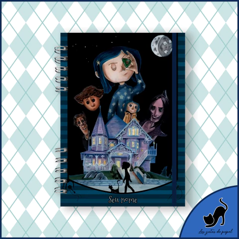 Caderno personalizado com marcador de página - Coraline - comprar online