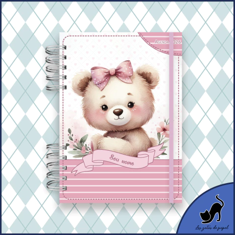 Agenda 2026 personalizada com marcador de página - Ursinho - comprar online