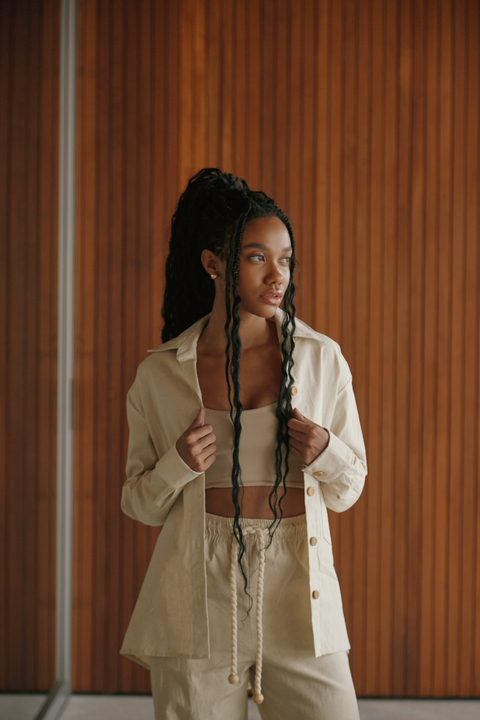 Camisa Oversized New Linen Pancake - comprar online
