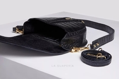 Cartera Shana Negra Croco - La Guapería