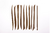 Set de 10 estecas dobles de madera. Dif. formas. Largo 15cm