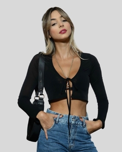 Cropped Tule Preto