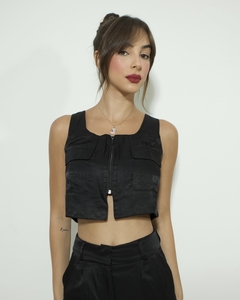 Cropped bolsos cetim