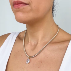 Imagem do Colar Linea Ovale - Champanhe com pingente Zirconia Oval Ouro