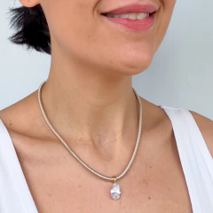 Colar Linea Ovale - Champanhe com pingente Zirconia Oval Ouro na internet