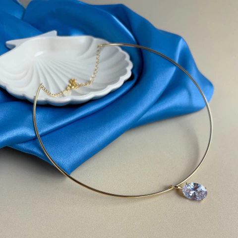 Chocker Allegra - Fina com Zirconia Oval - comprar online