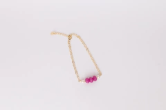 Pulseira Trio Natural Agata Rosa Ouro na internet