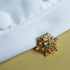 Mini Broches Cravejados Antichi - Variados Dourados na internet