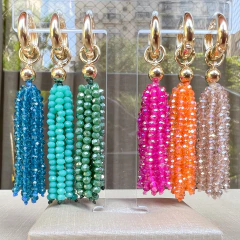 Brinco Cortina Cristais Azul Mar - comprar online