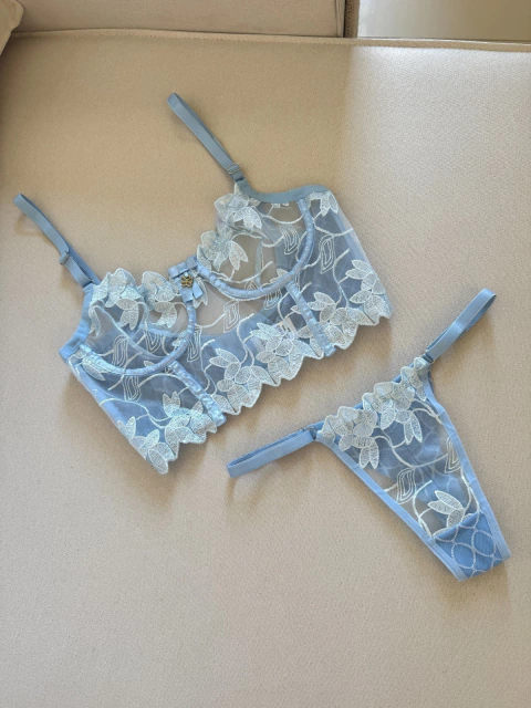 Conjunto de Tule Gabi Azul Frozen Floral - G