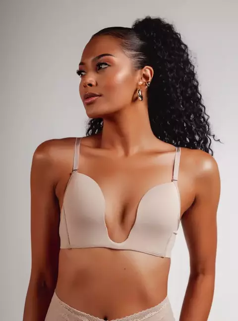 Sutia Multifuncional Decote Profundo Bege 5381 Cor:Bege;Tamanho:M (44)