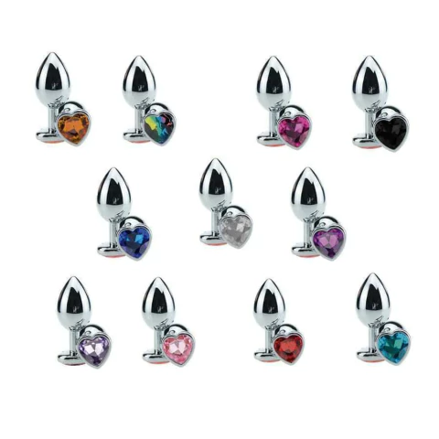 Plug Anal Coração Aço Brilhante (P)