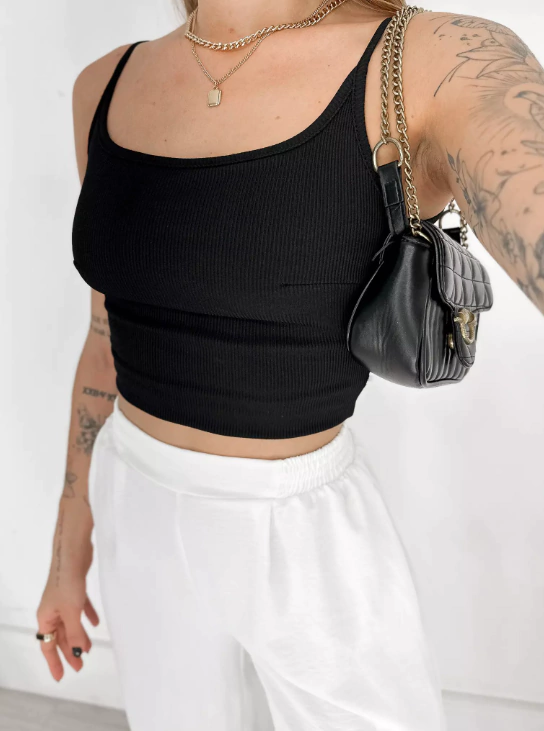 Cropped Fine Line - Preto