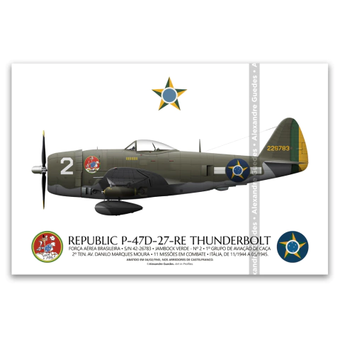 Poster P-47D Thunderbolt, S/N 42-26783, Nº 2, 1º GAVCA