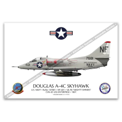 A-4C Skyhawk Poster | U.S. Navy, VA-94 "Mighty Shrikes" - buy online
