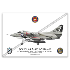 A-4C Skyhawk Poster: The Legacy of the Legendary VMA-214 "Black Sheep" Squadron - buy online