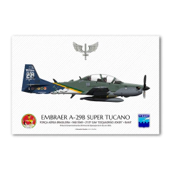 Poster A-29 Super Tucano | Pintura Histórica "20 Anos de Operação na FAB" - comprar online