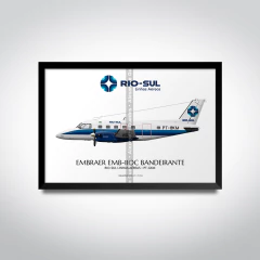Poster EMB-110 Bandeirante: The Classic Charm of Rio-Sul (PT-GKM) on internet