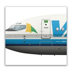 Boeing 737-200, PP-SMR, VASP, última pintura. - Art In Profiles - Os melhores Posters de Aviação