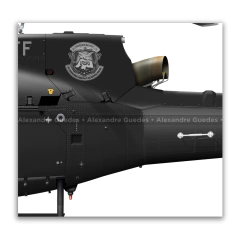 Helibrás AS-350 B2 ESQUILO, SESPDS, GAP, PR-YFF, Preto - Art In Profiles - Os melhores Posters de Aviação