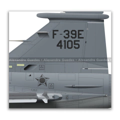 SAAB F-39E Gripen, FAB 4105, 1º GDA - Art In Profiles - Os melhores Posters de Aviação