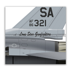 GENERAL DYNAMICS F-16C BLOCK 30 - USAF 86-0321 - Art In Profiles - Os melhores Posters de Aviação
