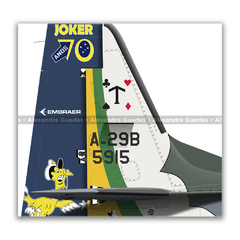 Avião Embraer A-29B Super Tucano, FAB 5949, 2º/5º GAV " Esquadrão Joker", BANT. - (cópia) - Art In Profiles - Os melhores Posters de Aviação