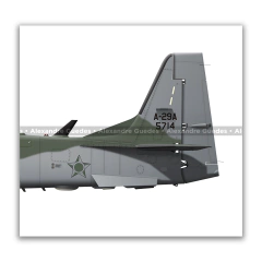 Avião Embraer A-29A Super Tucano, FAB 5714, 3º/3º GAV "Esquadrão Flecha", BACG. - Art In Profiles - Os melhores Posters de Aviação
