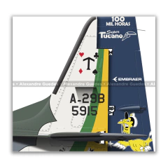 Avião Embraer A-29B Super Tucano, FAB 5915, 2º/5º GAV "70 Anos Esquadrão Joker". - (cópia) - Art In Profiles - Os melhores Posters de Aviação